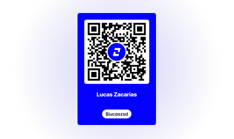 Ecrã a partilhar a ZimboTag via link, QR code e WhatsApp.